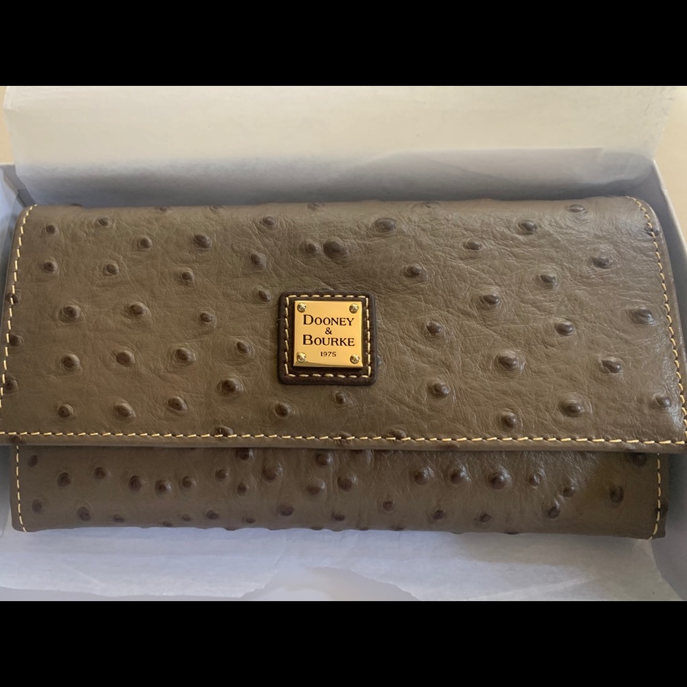 DOONEY & BOURKE OSTRICH FRAMED CREDIT CARD WALLET